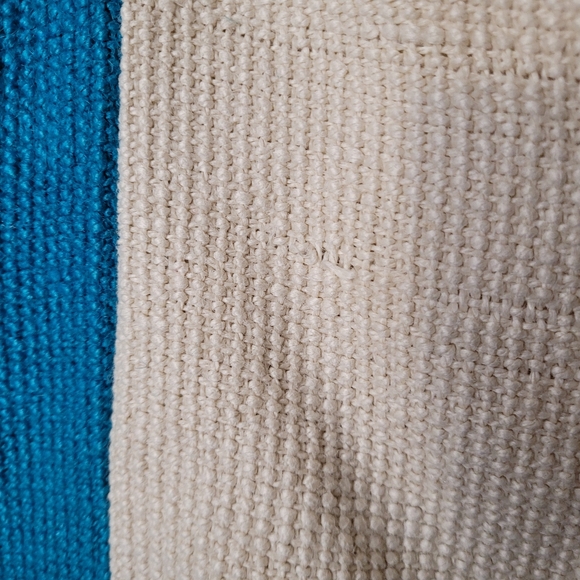 MixIt Multicolor Jute & Cotton Large Tote Bag Blue and Cream Tote Bag - Picture 15 of 15